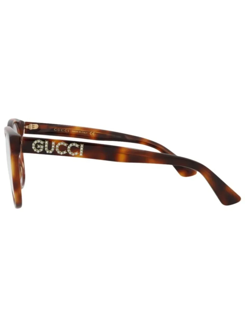 New Gucci Women's Eyeglasses Cat Eye Acetate Frame Havana Havana Transparent